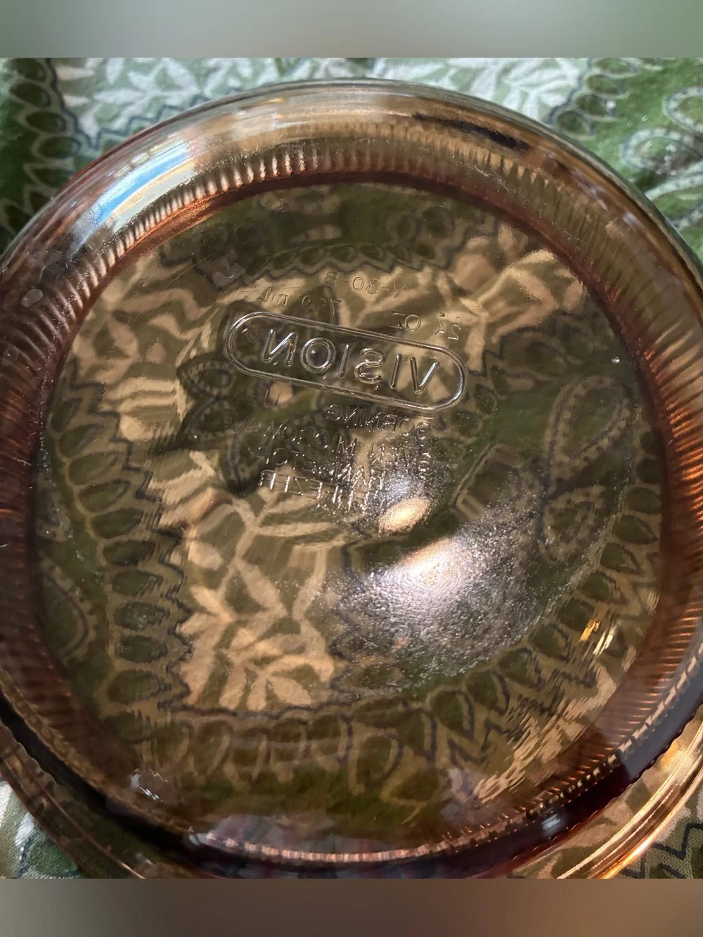 “Visions” by Corning Glass Bakeware 24oz. Vintage Amber Color Introduced in 1983